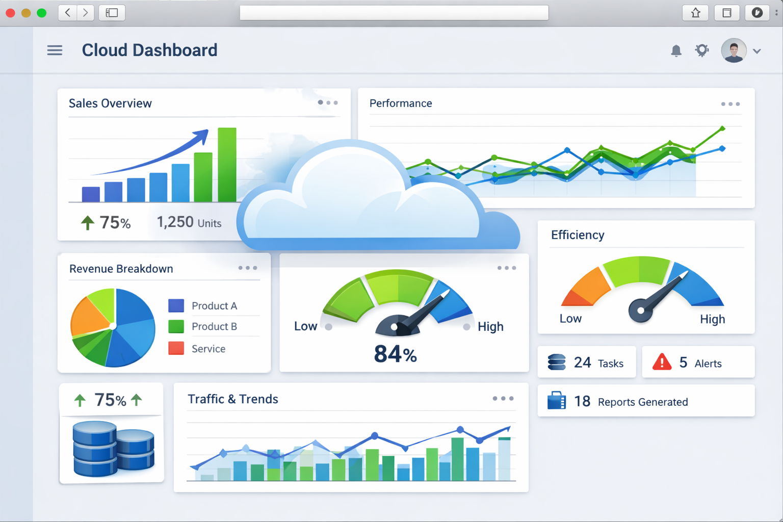 Cloud dashboard interface