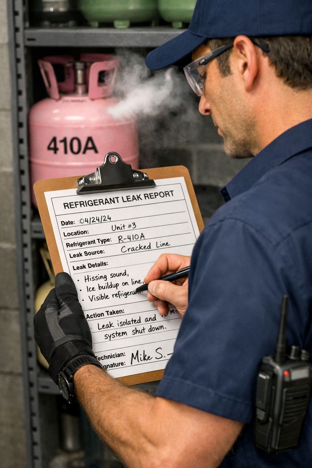 Leak test tracking log